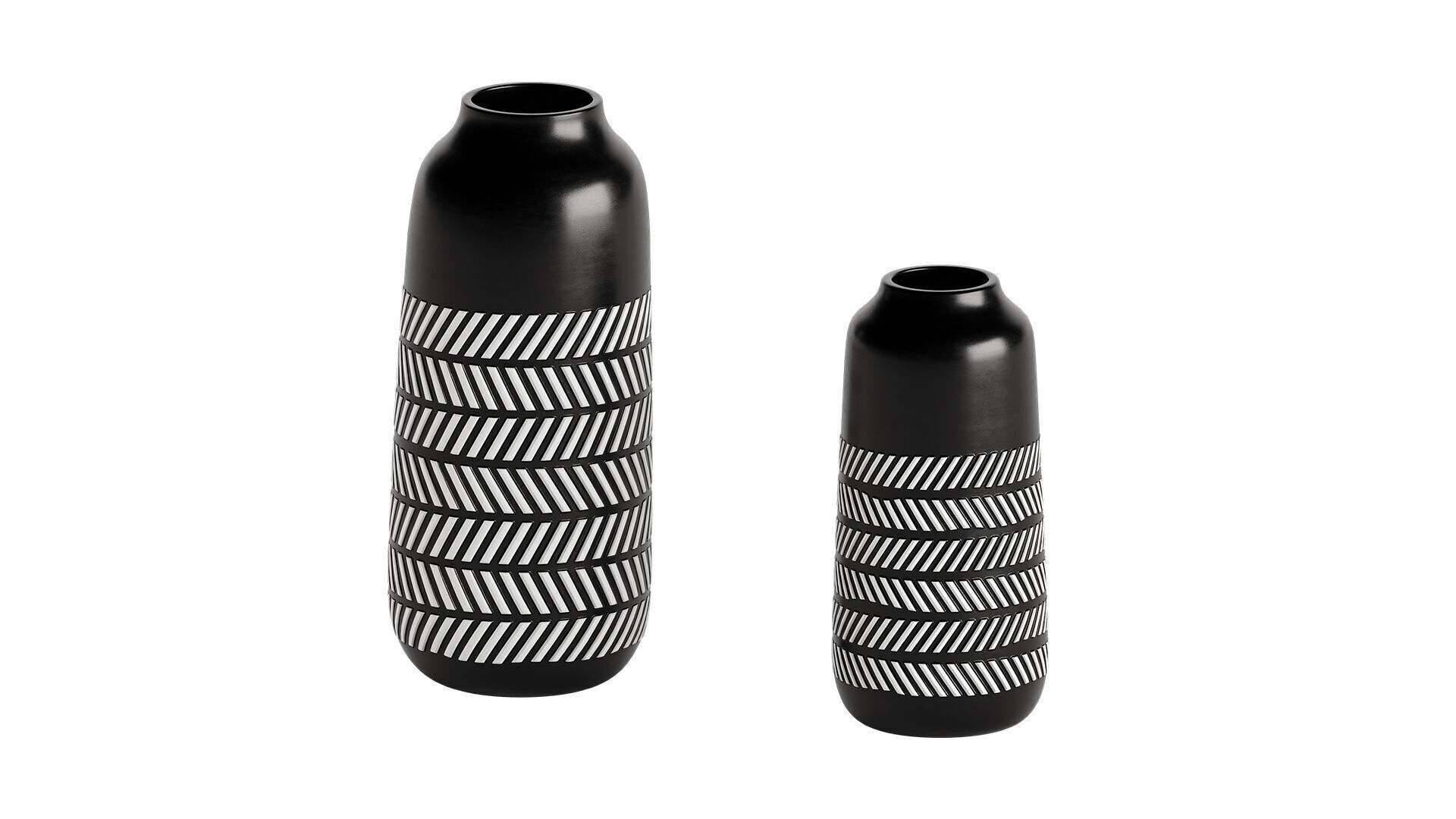 TERESA Black and White Vase Collection 3D model_5