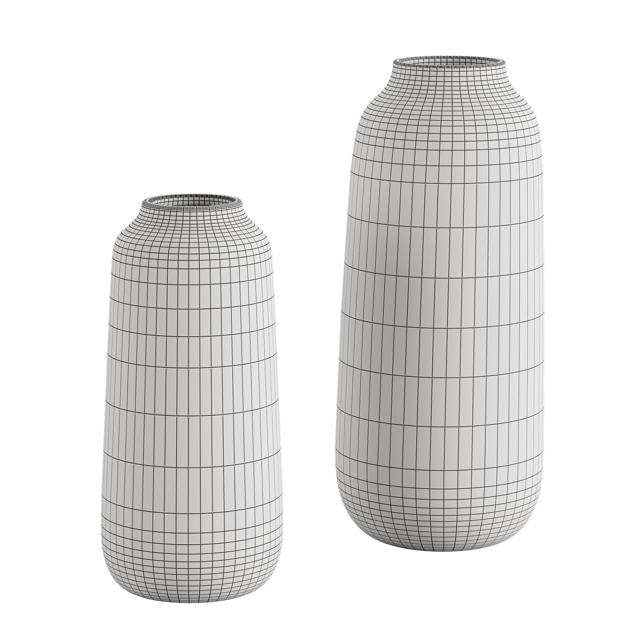 TERESA Black and White Vase Collection 3D model_4