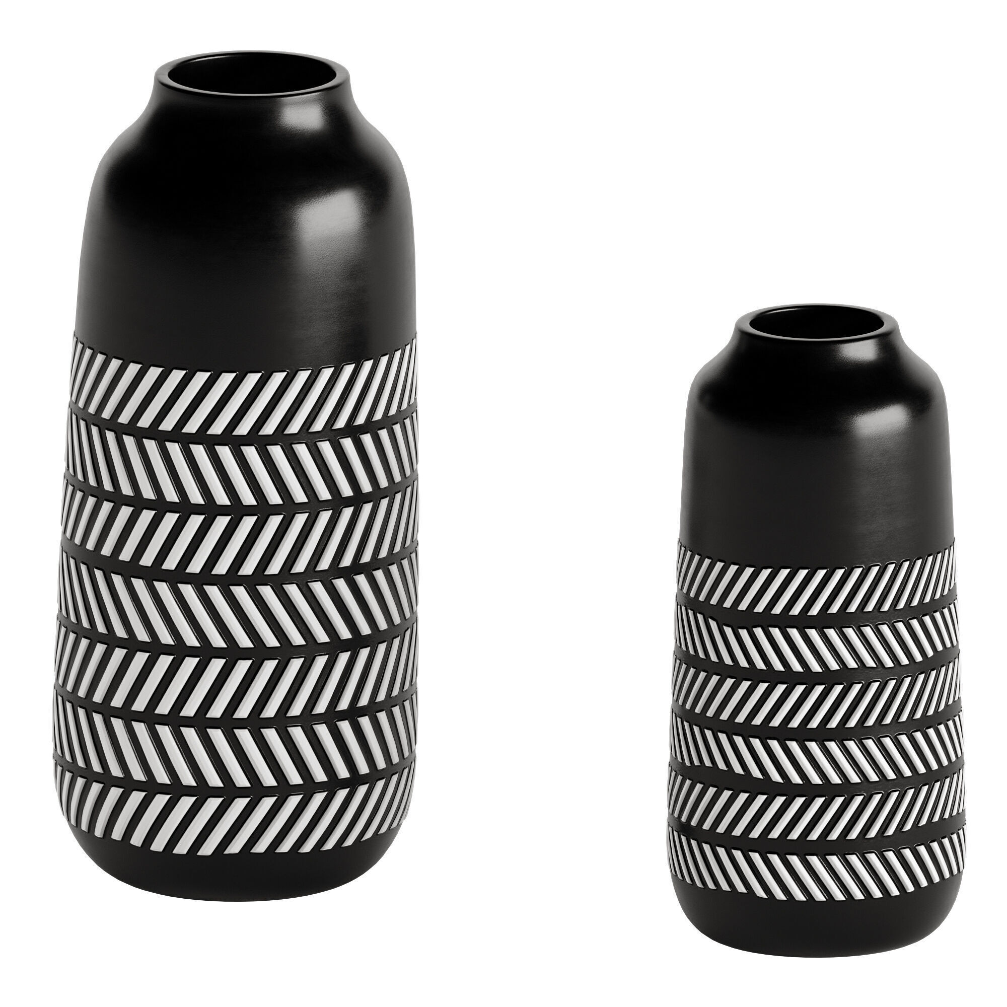 TERESA Black and White Vase Collection 3D model_3