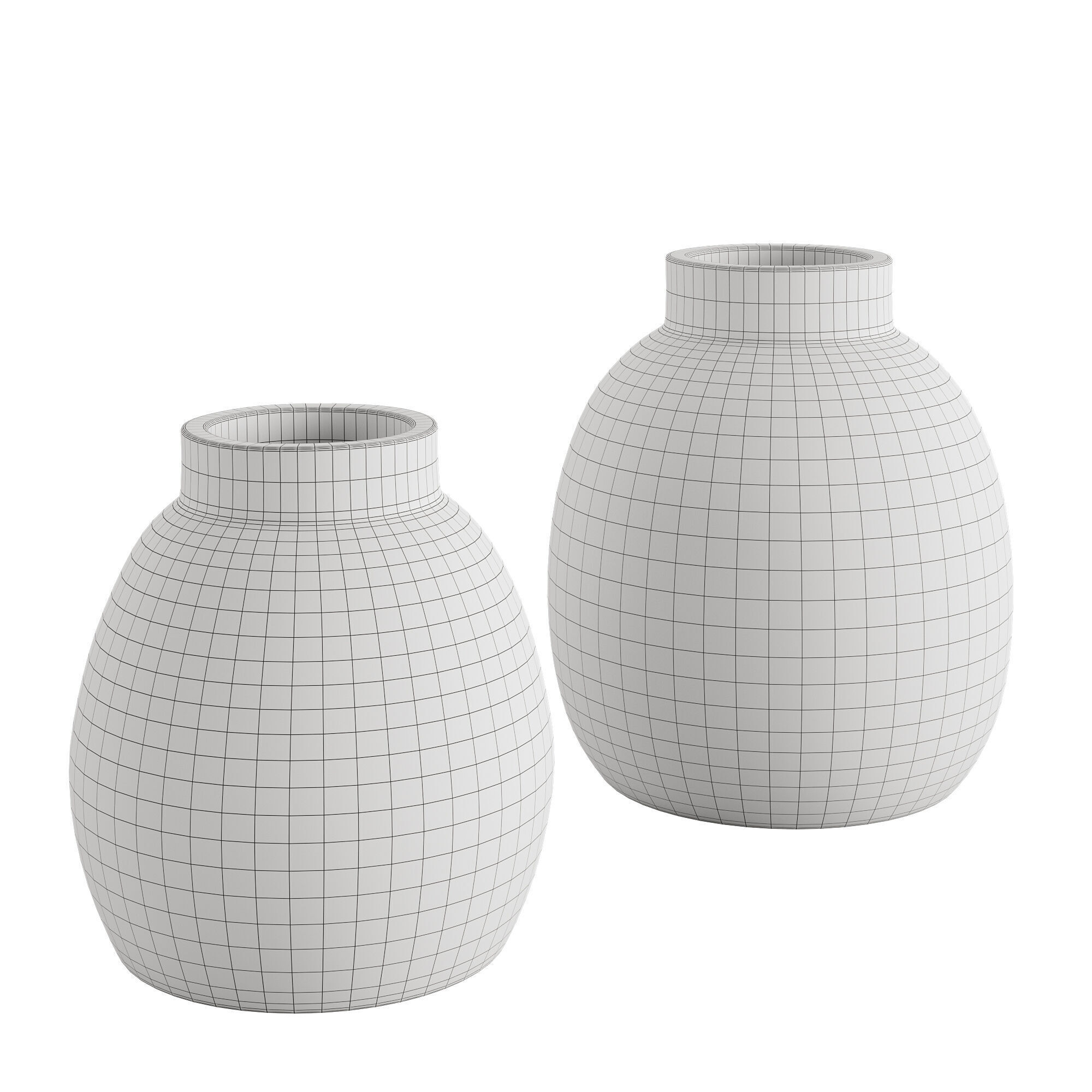 Whitewashed Terracotta Vase SE 3D model_4