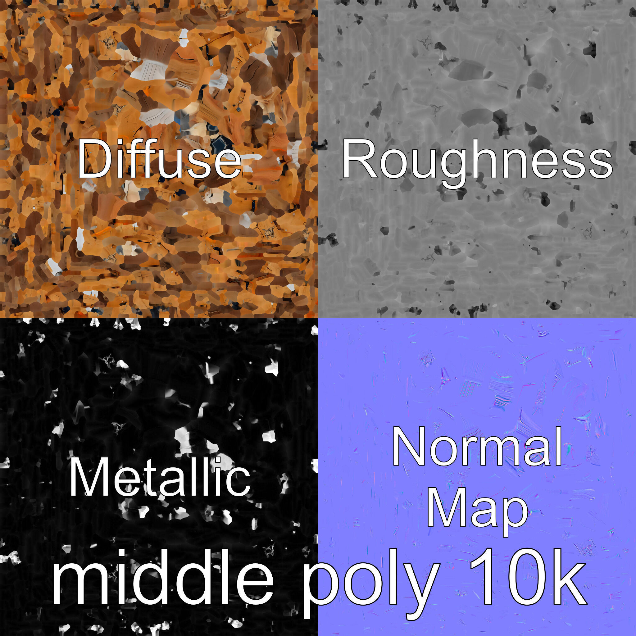 Rustic Aged Wooden Ranch Gate with Longhorn Motifs Low-poly 3D model_25