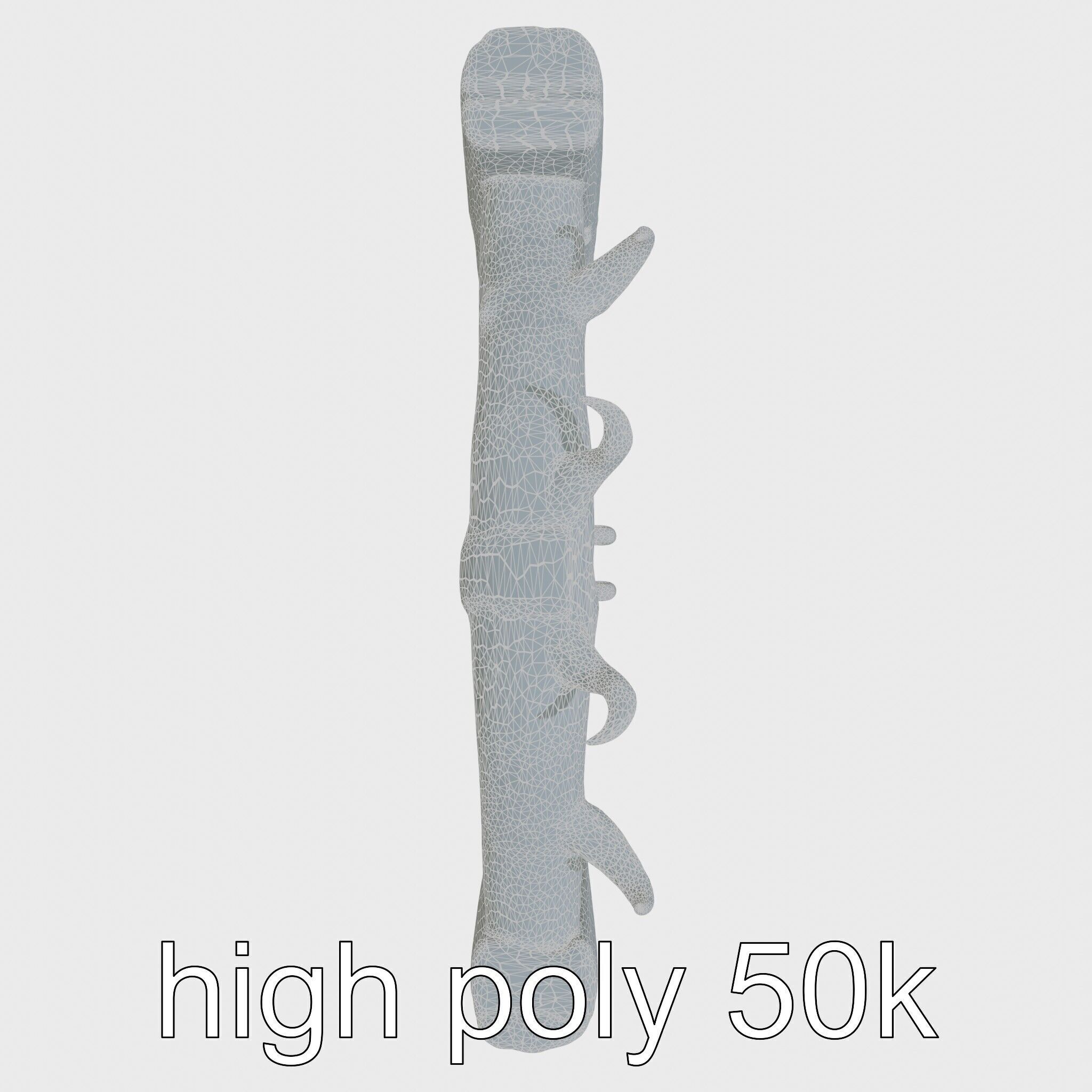 Rustic Aged Wooden Ranch Gate with Longhorn Motifs Low-poly 3D model_31