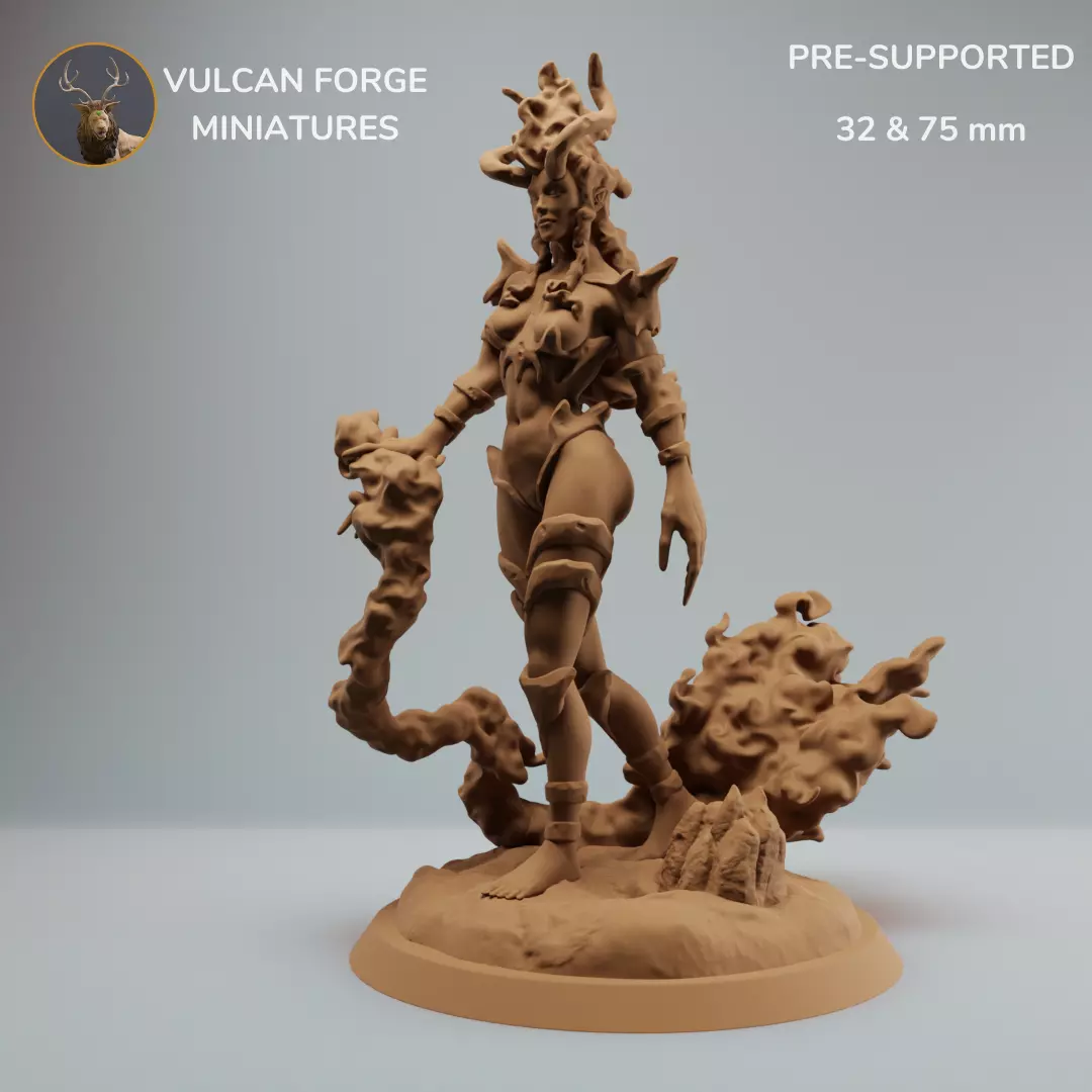 Fire Elemental Sorceress Flame Mage Succubus 3D print model_0