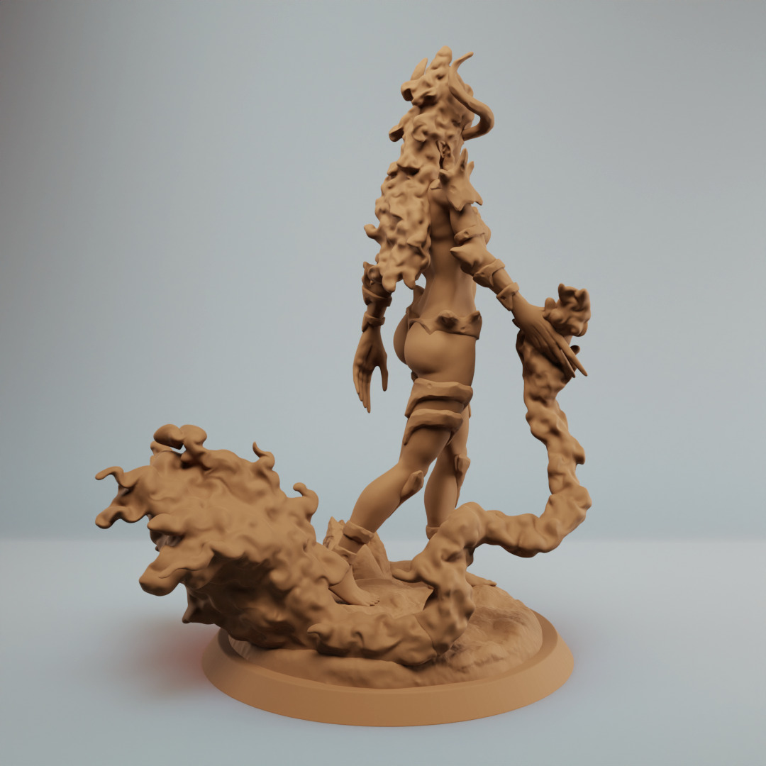 Fire Elemental Sorceress Flame Mage Succubus 3D print model_3