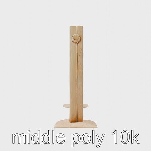 Western Slatted Wood Gate with Horn Carvings and Metal Fixtures Low-poly 3D model