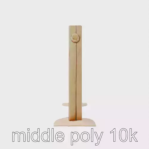 Western Slatted Wood Gate with Horn Carvings and Metal Fixtures Low-poly 3D model