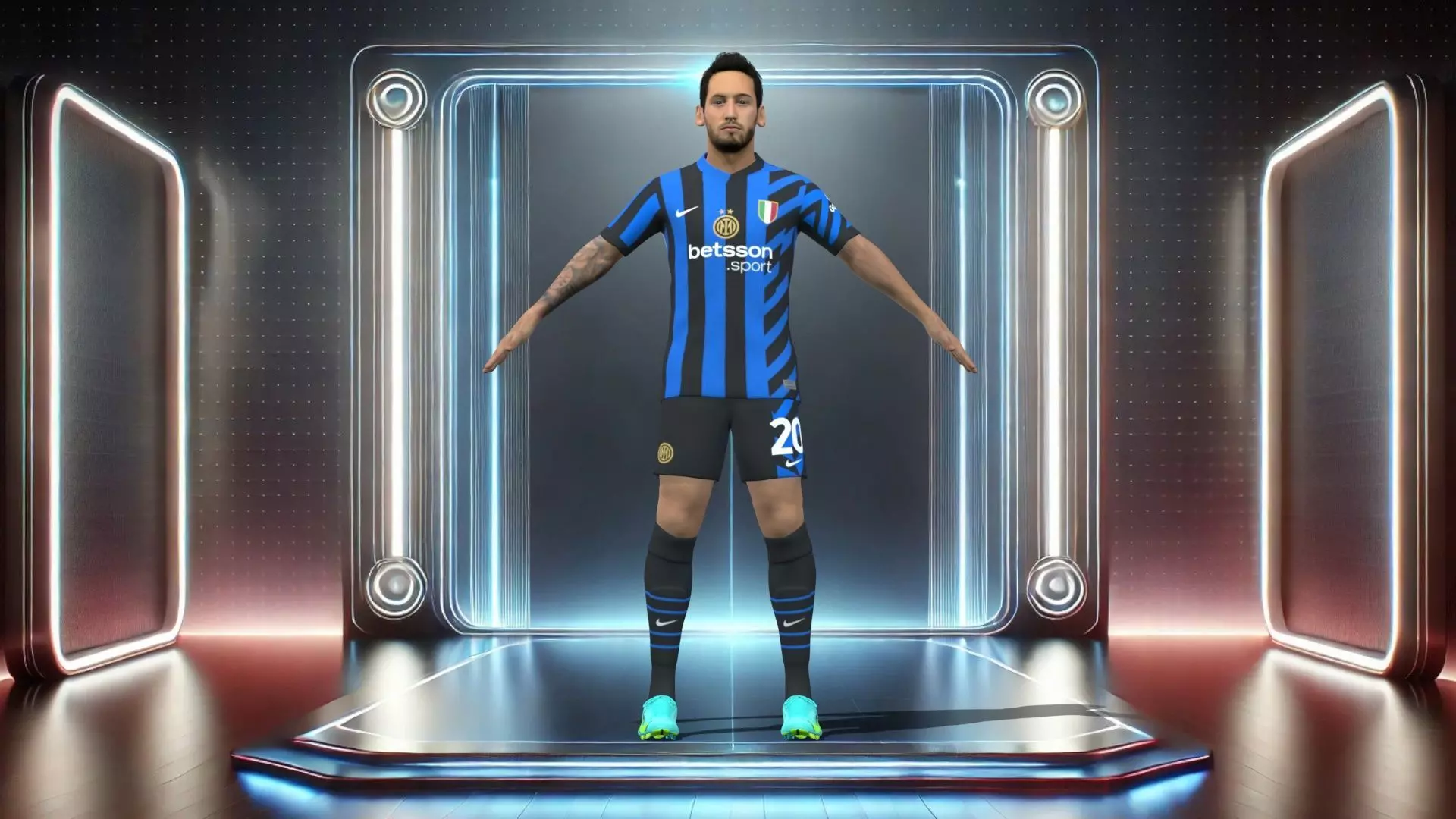 3D Rigged Hakan Calhanoglu Inter Milan 2025 Low-poly 3D model