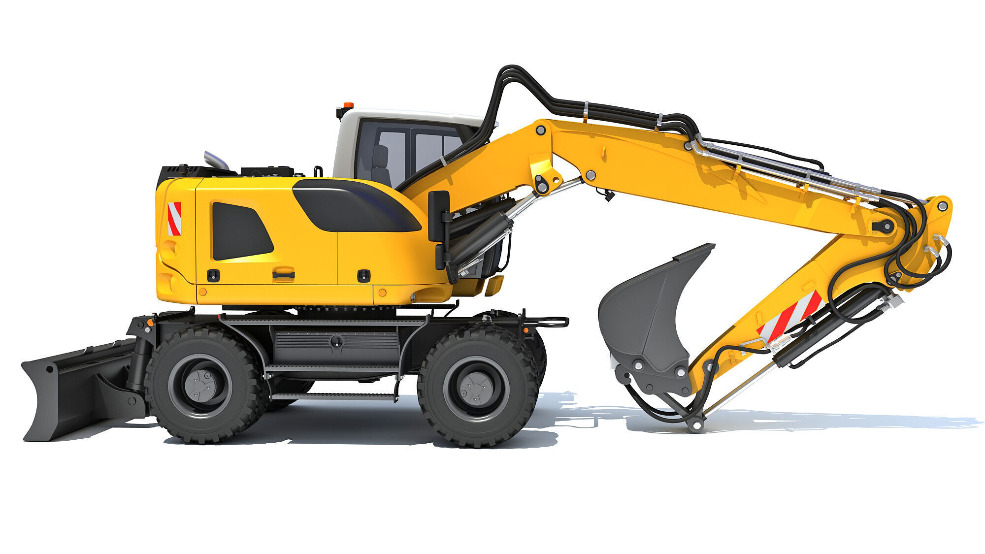 Construction Wheeled Excavator 3D model_6