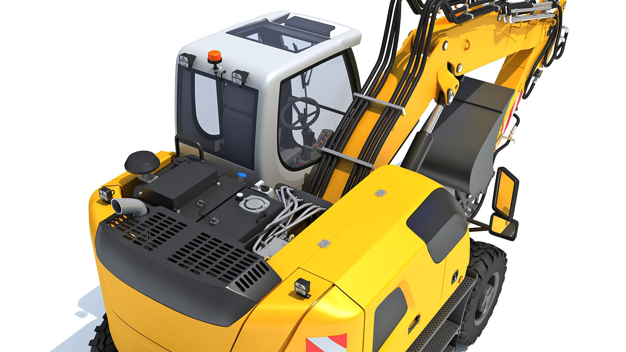 Construction Wheeled Excavator 3D model_14