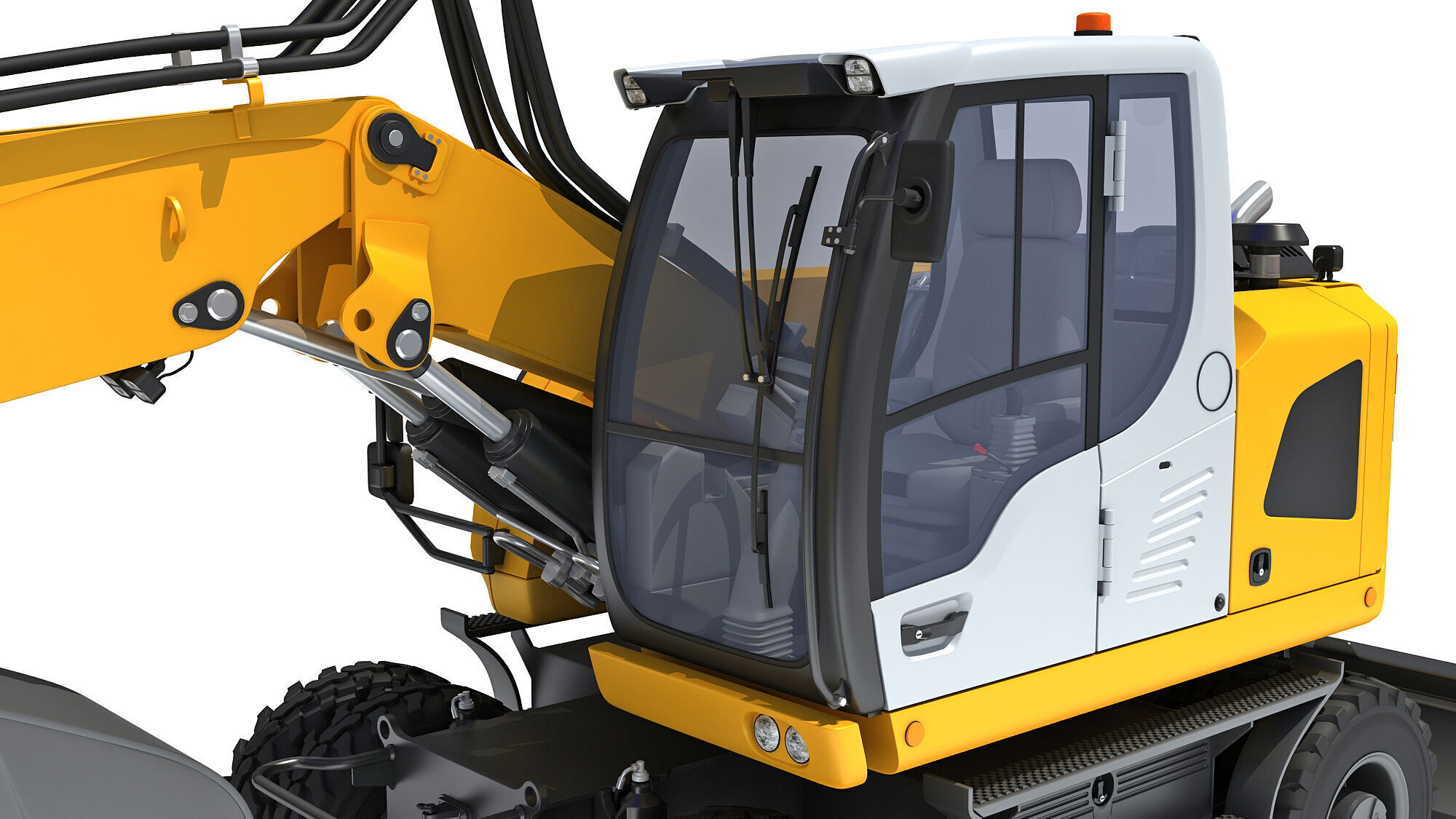 Construction Wheeled Excavator 3D model_13