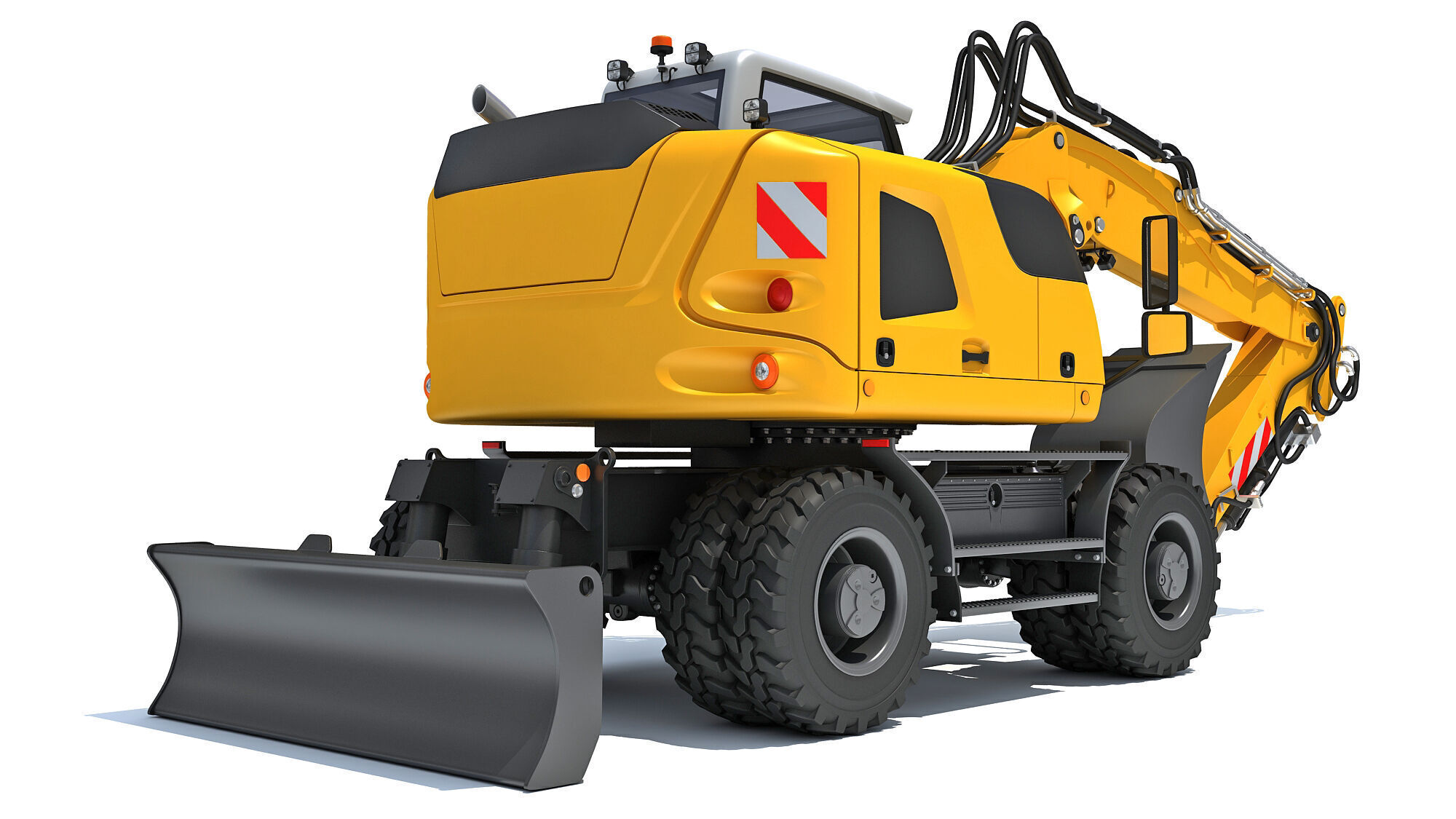 Construction Wheeled Excavator 3D model_5
