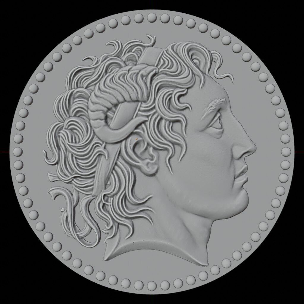 Alexander the Great Ammon Medallion 3D print model_1