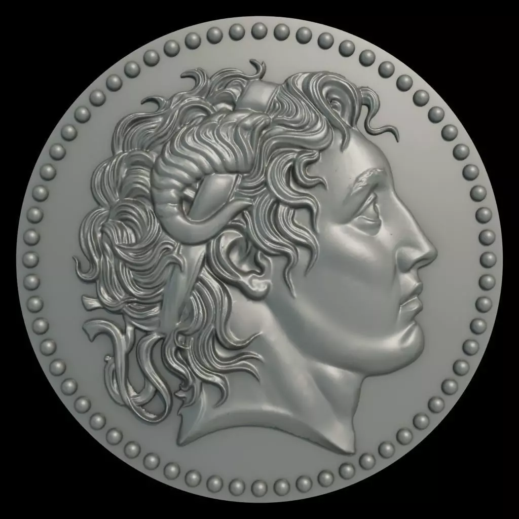 Alexander the Great Ammon Medallion 3D print model_0