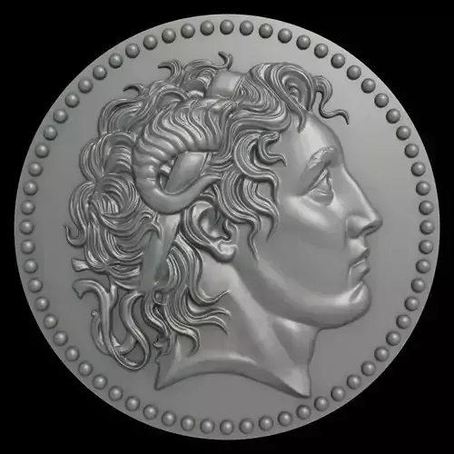 Alexander the Great Ammon Medallion 3D print model