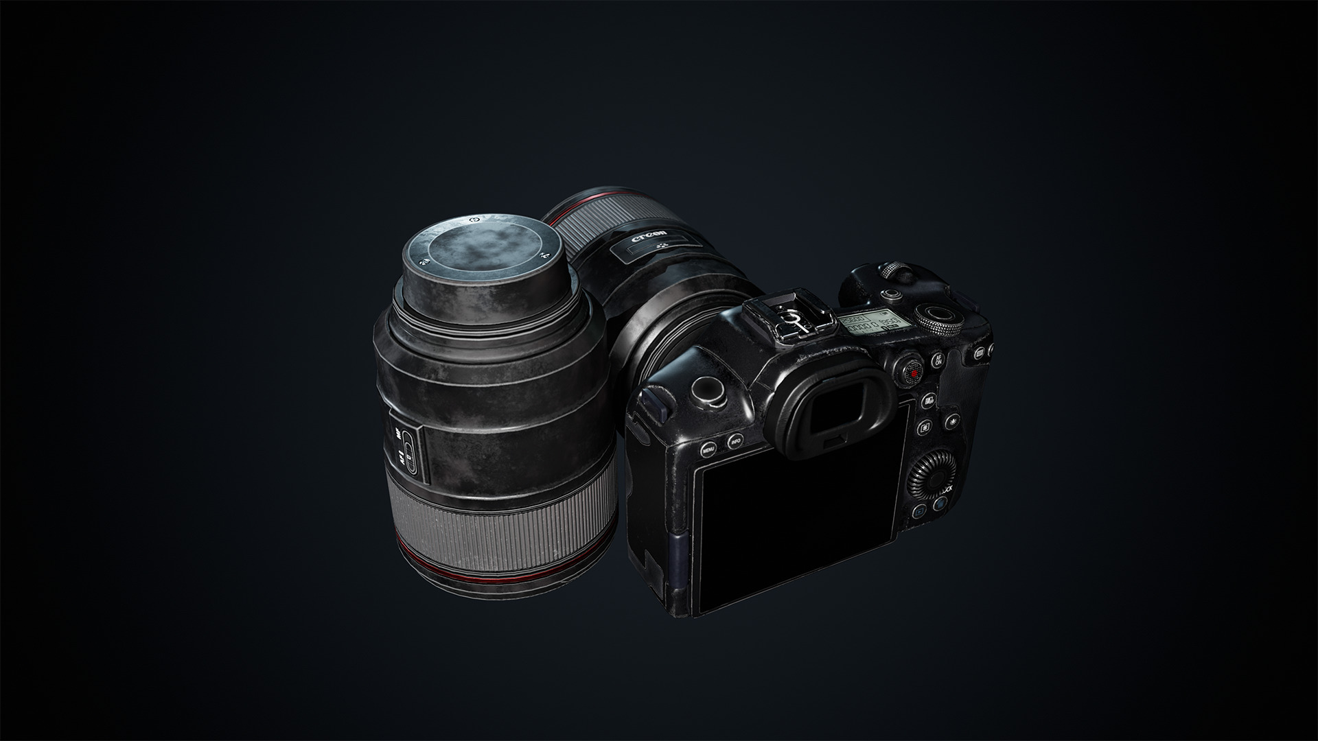 Used DSLR Camera Game Ready Assets Low-poly 3D model_9