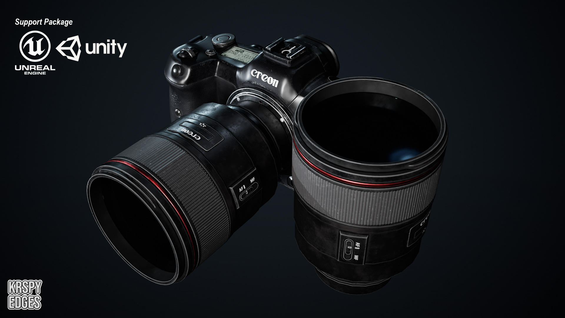 Used DSLR Camera Game Ready Assets Low-poly 3D model_1