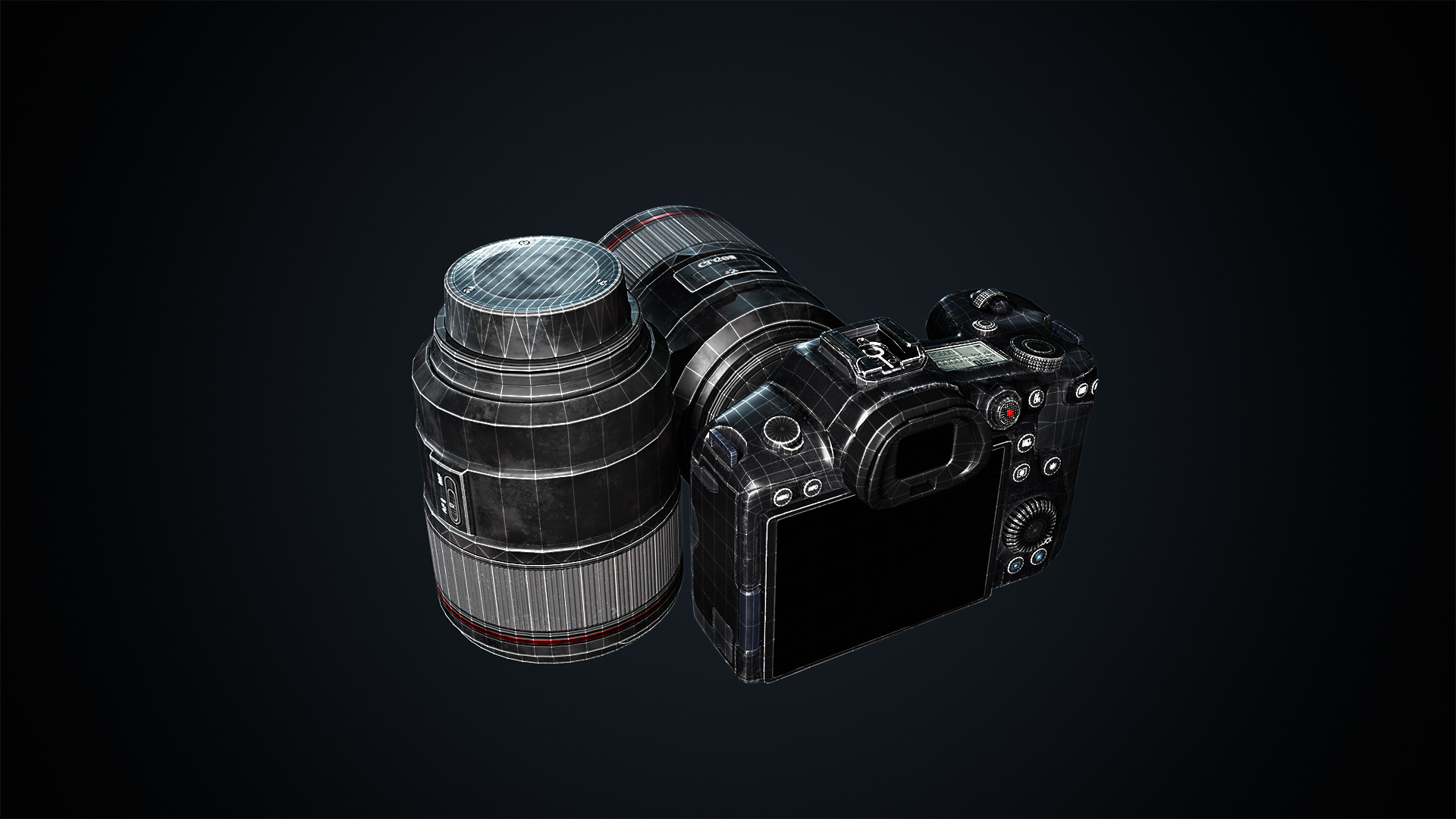 Used DSLR Camera Game Ready Assets Low-poly 3D model_6