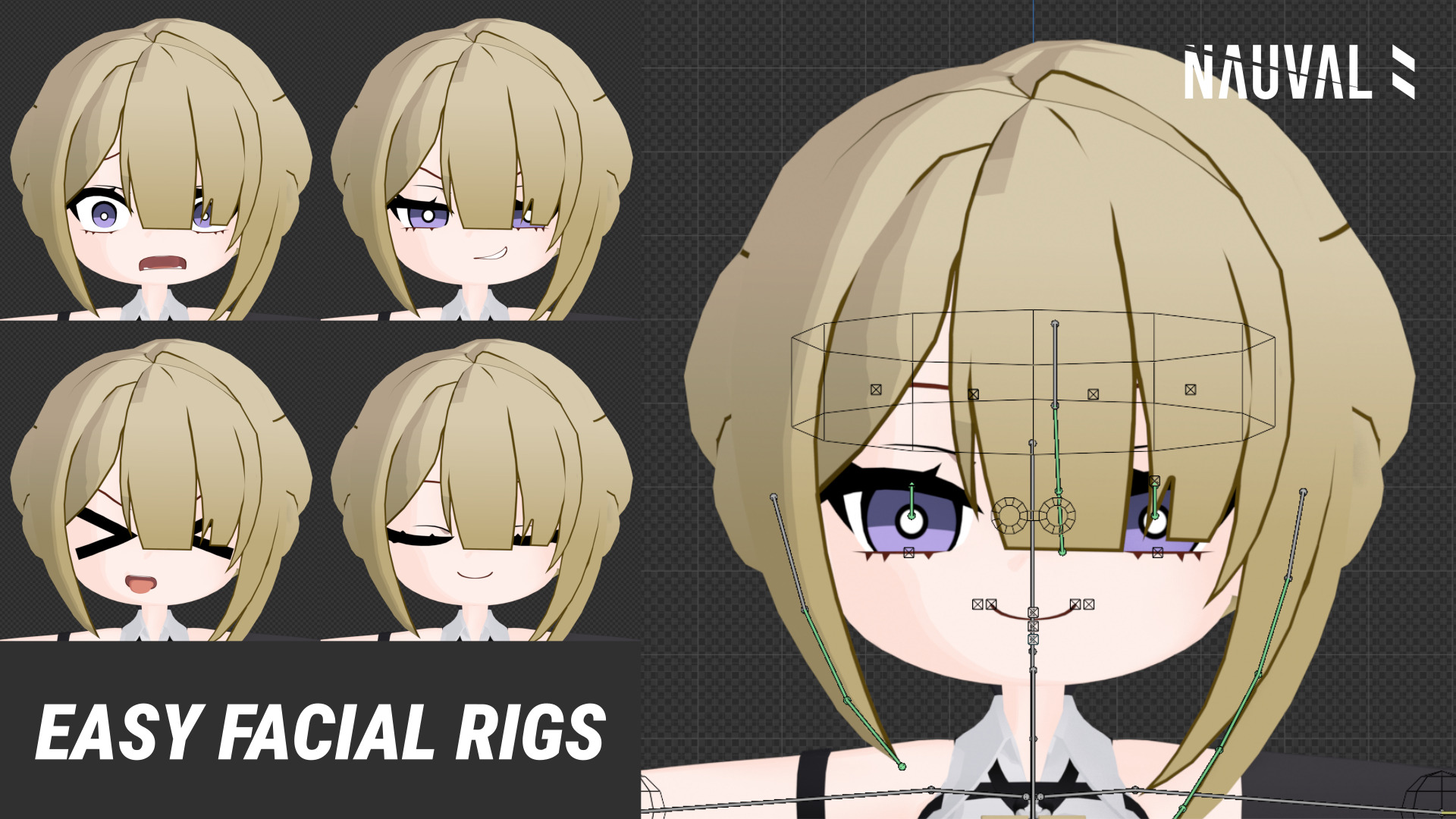 Evelyn from Zenless Zone Zero - Fully Rigged Anime Chibi Blender Low-poly 3D model_1