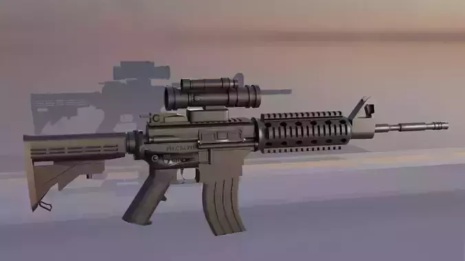 M4A1 Carbine Assault Rifle high quality game ready model