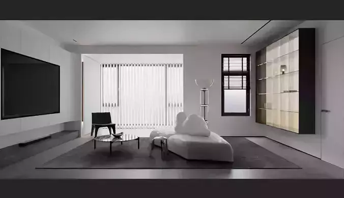 The living room and its ornaments 3D model