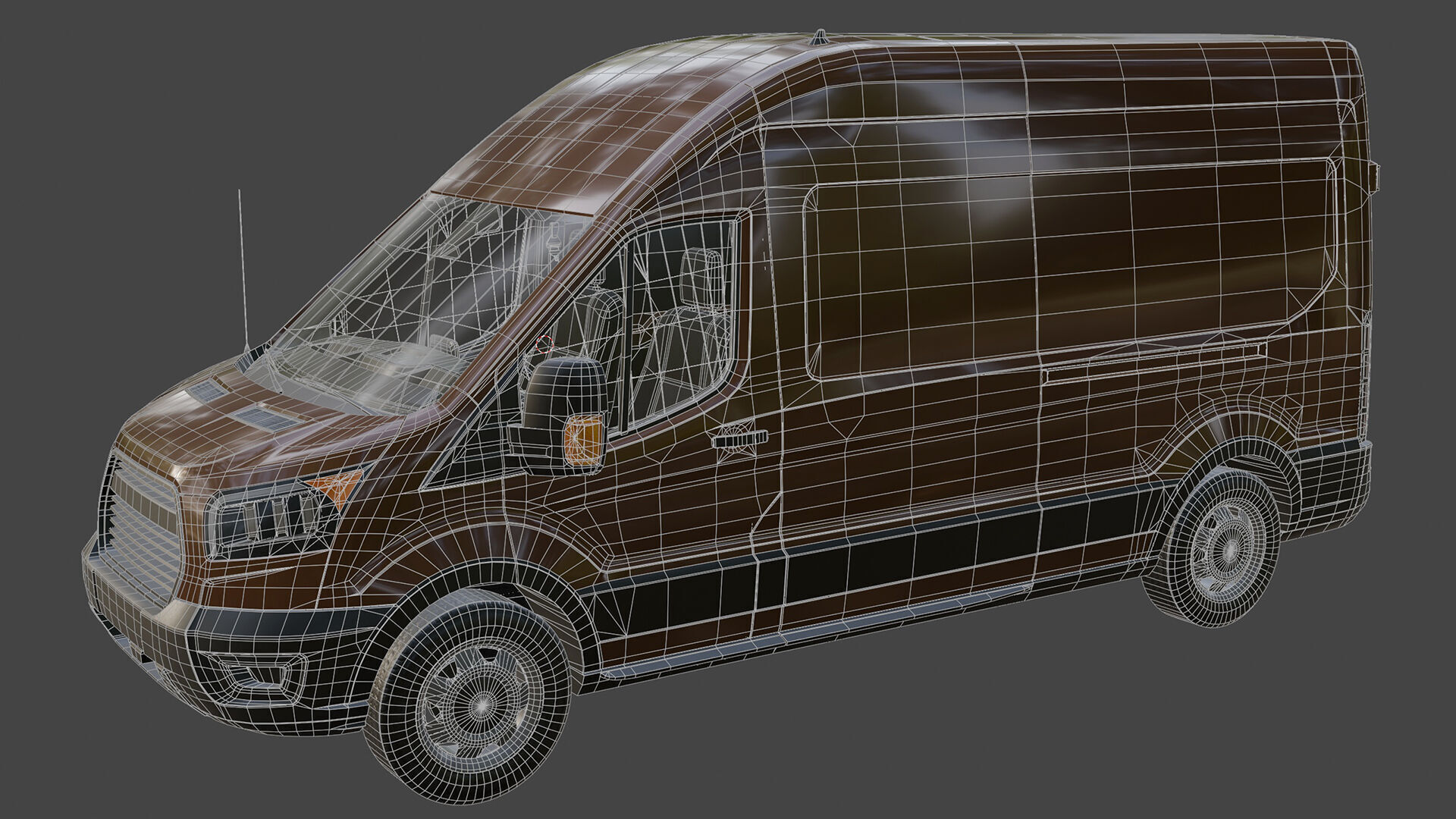 Cargo Van - Transit - Game Ready Vehicle Low-poly 3D model_12