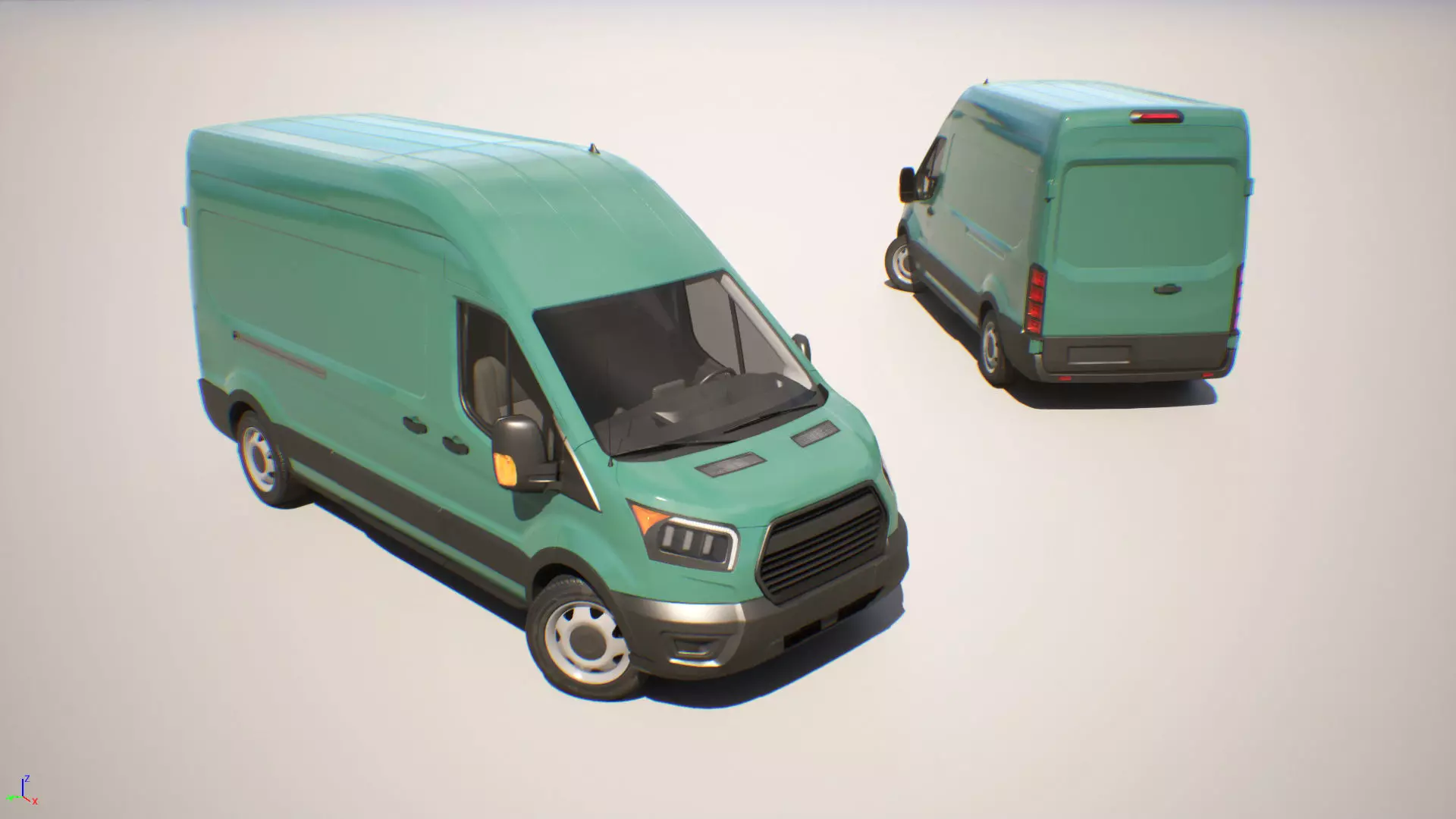 Cargo Van - Transit - Game Ready Vehicle Low-poly 3D model_0