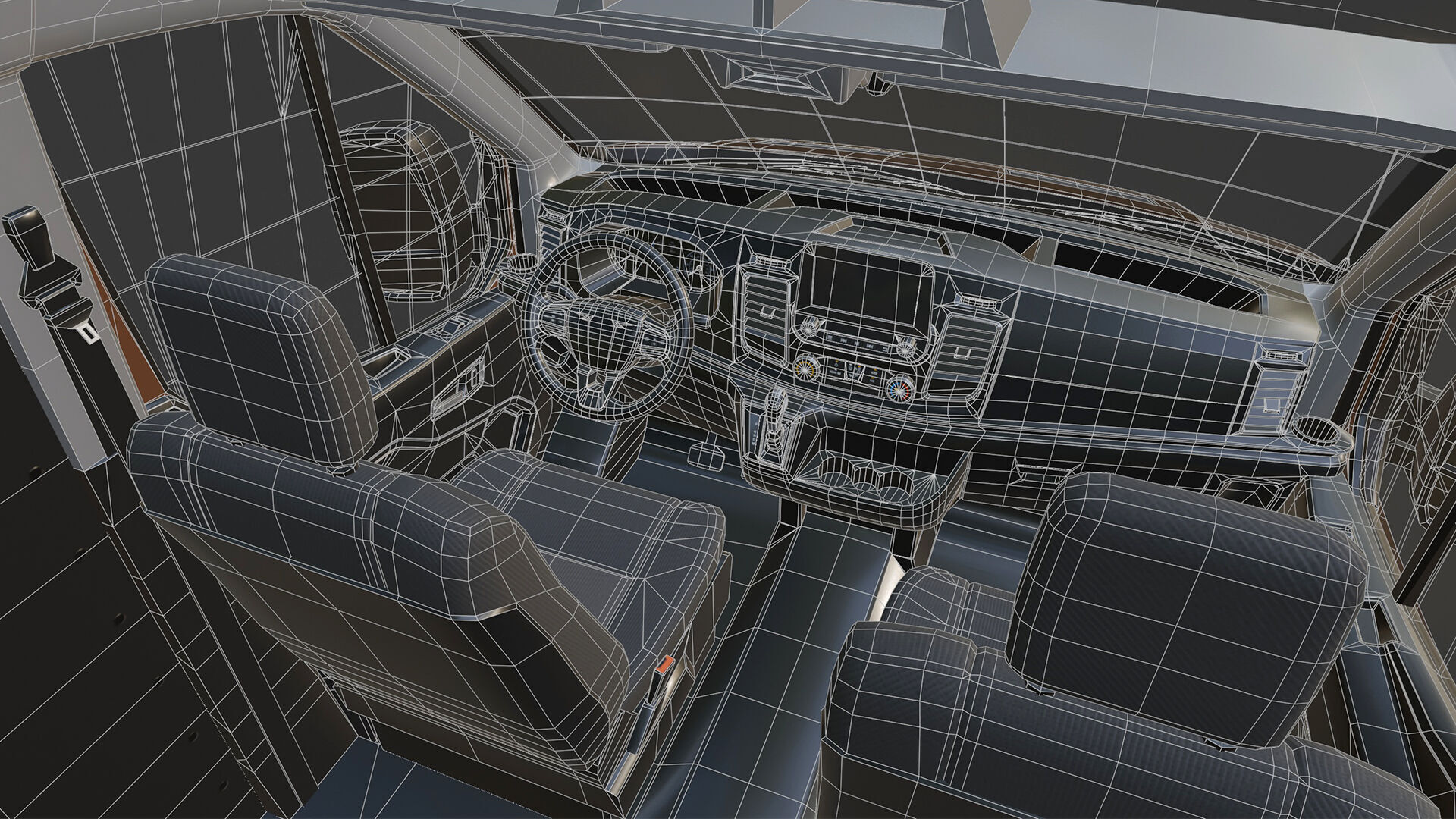 Cargo Van - Transit - Game Ready Vehicle Low-poly 3D model_13