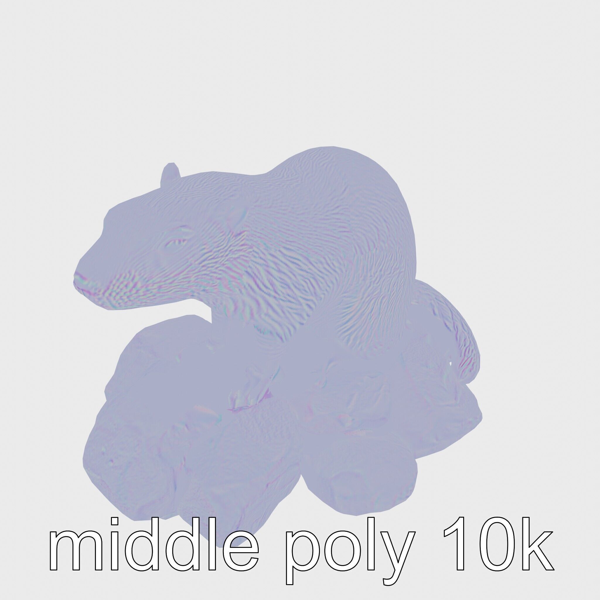 Nutria River Stone Sculpture with Realistic Fur Textures Low-poly 3D model_20