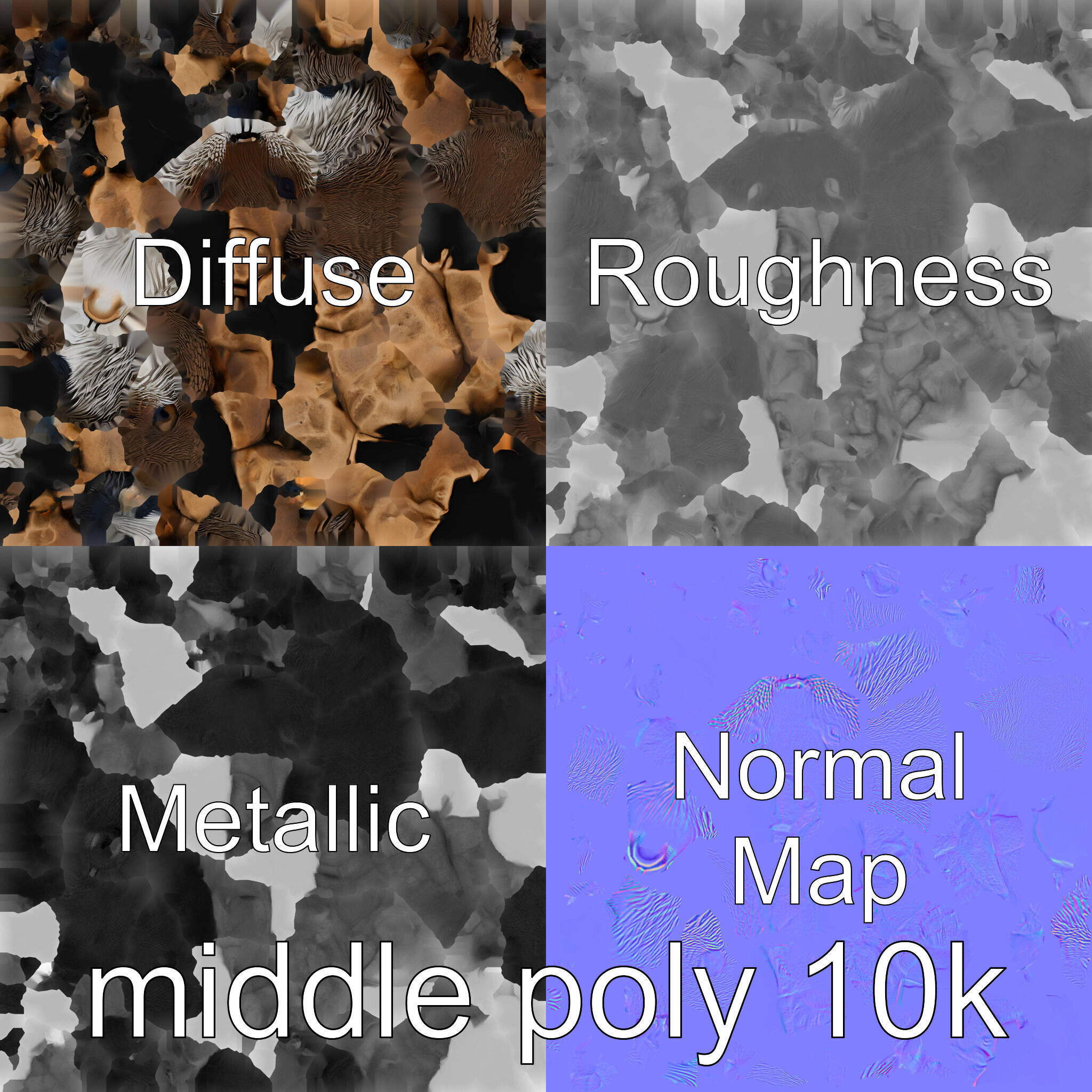 Nutria River Stone Sculpture with Realistic Fur Textures Low-poly 3D model_25