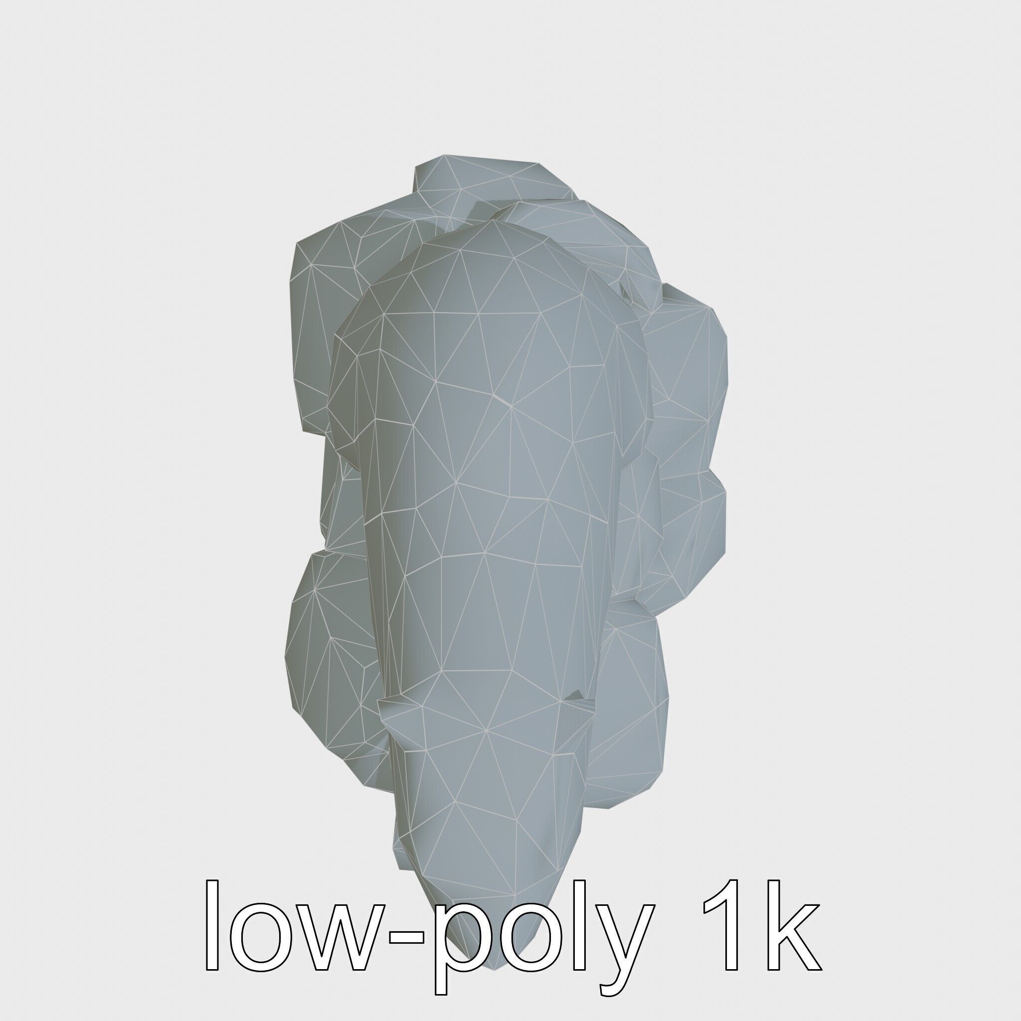 Nutria River Stone Sculpture with Realistic Fur Textures Low-poly 3D model_14