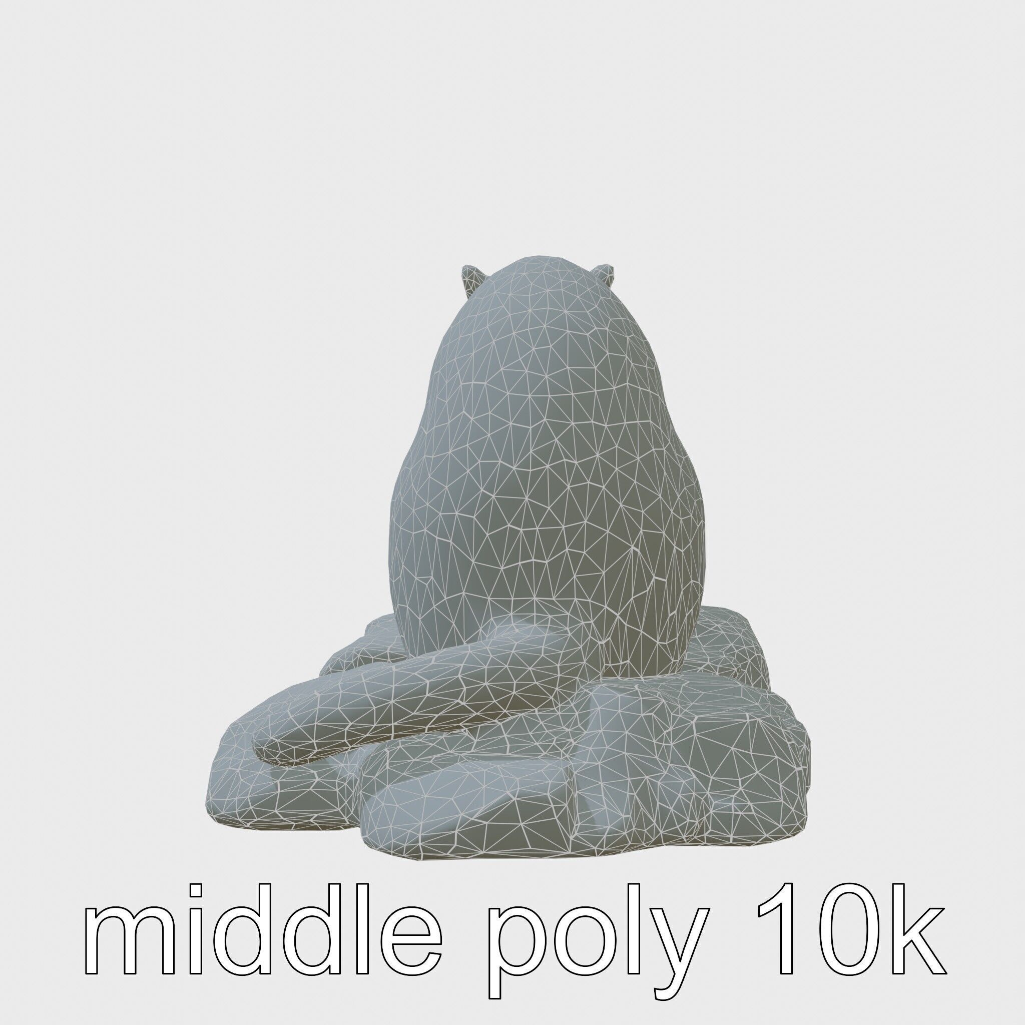 Nutria River Stone Sculpture with Realistic Fur Textures Low-poly 3D model_9