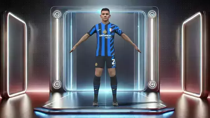 3D Rigged Kristjan Asllani Inter Milan 2025 Low-poly 3D model