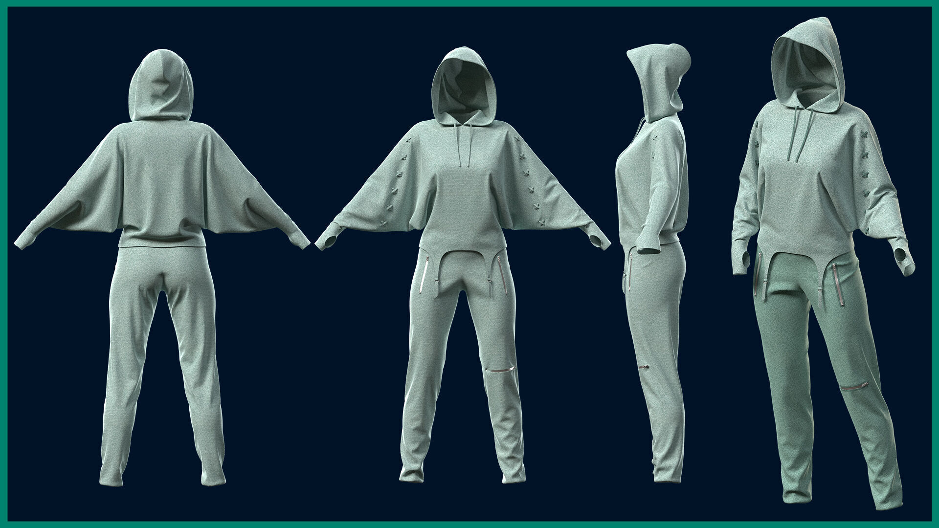 7 female sport clothes 3D model_5