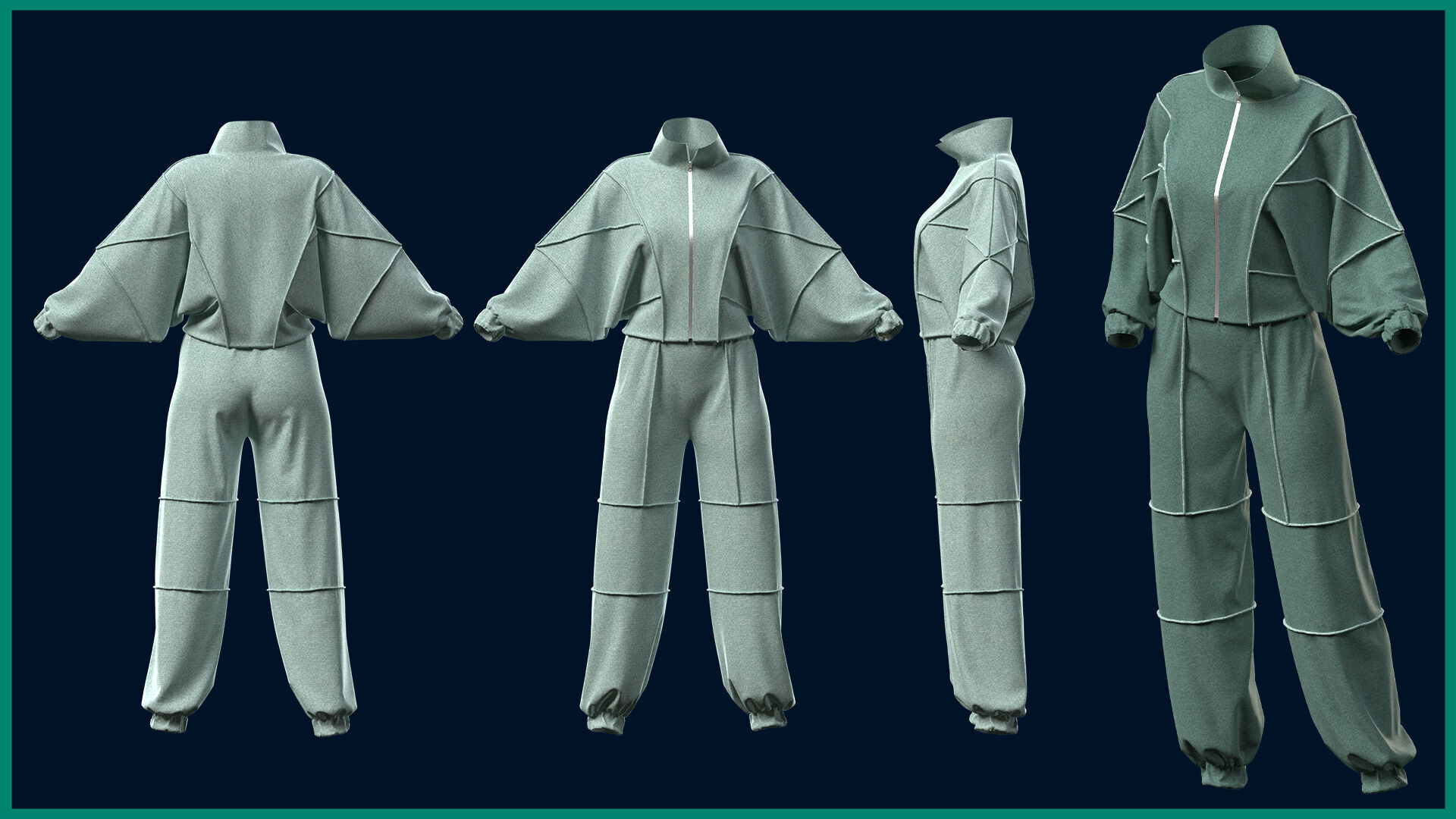 7 female sport clothes 3D model_4