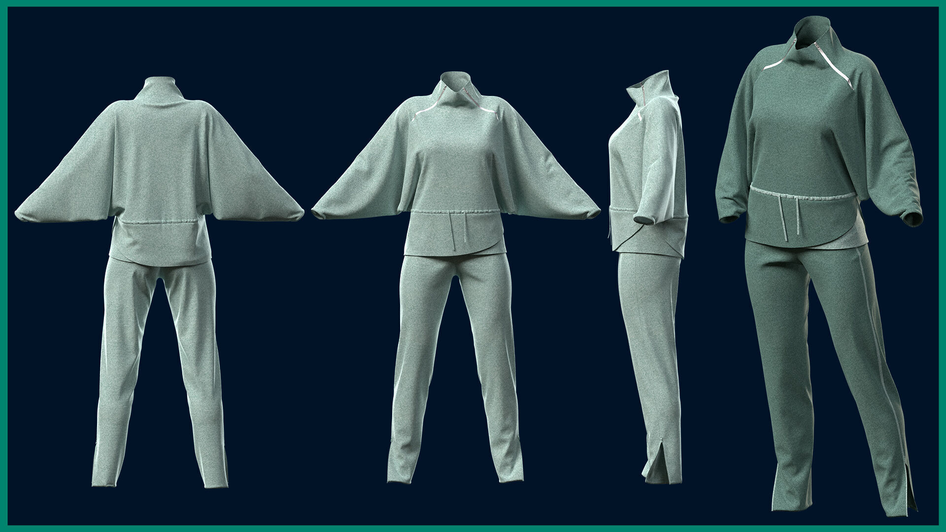 7 female sport clothes 3D model_7