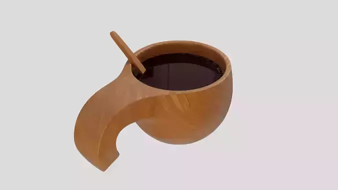 Simple Wooden Cup Free low-poly 3D model
