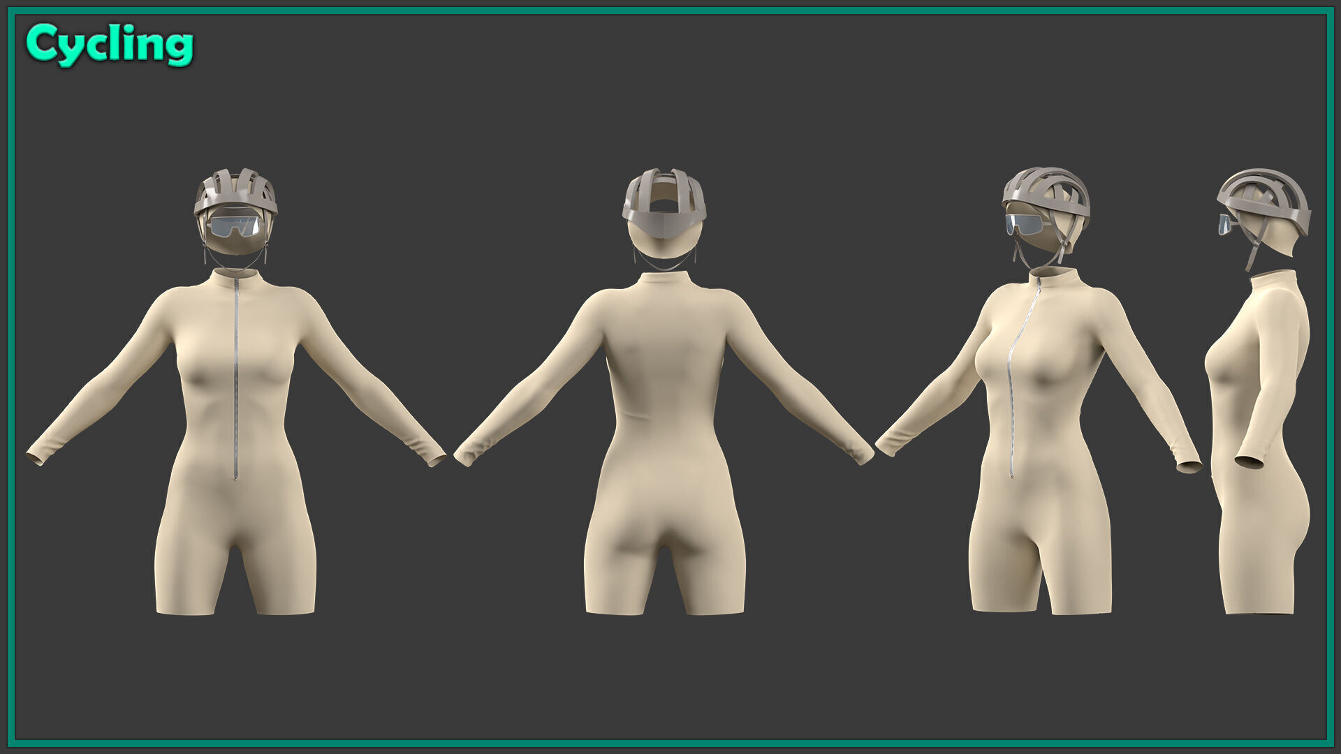 7 female sportwear 3D model_3