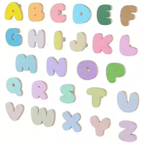 Kids alphabet furniture handles and wall hooks