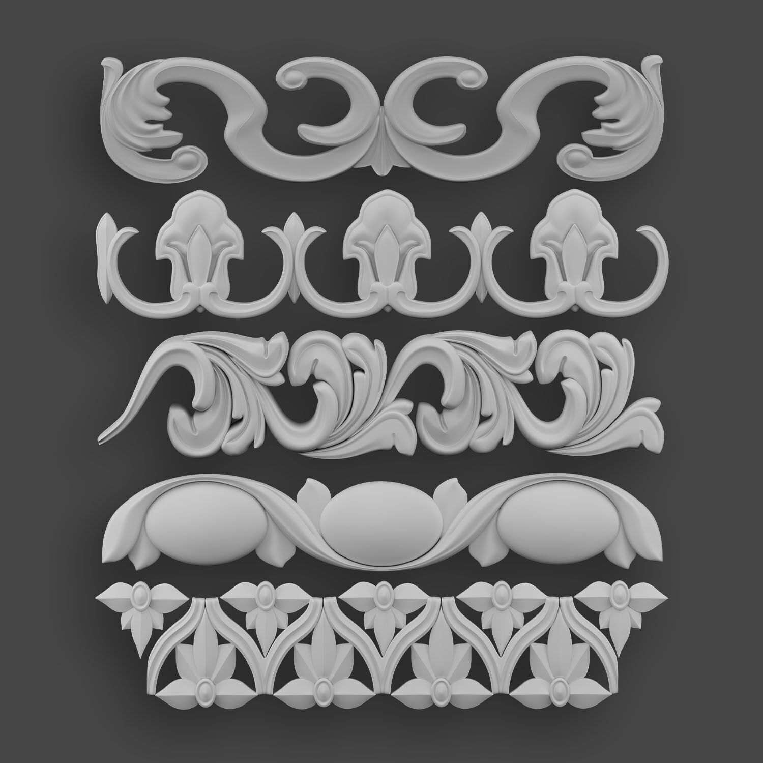 5 Borders Ornamental Pack 9 3D model_12
