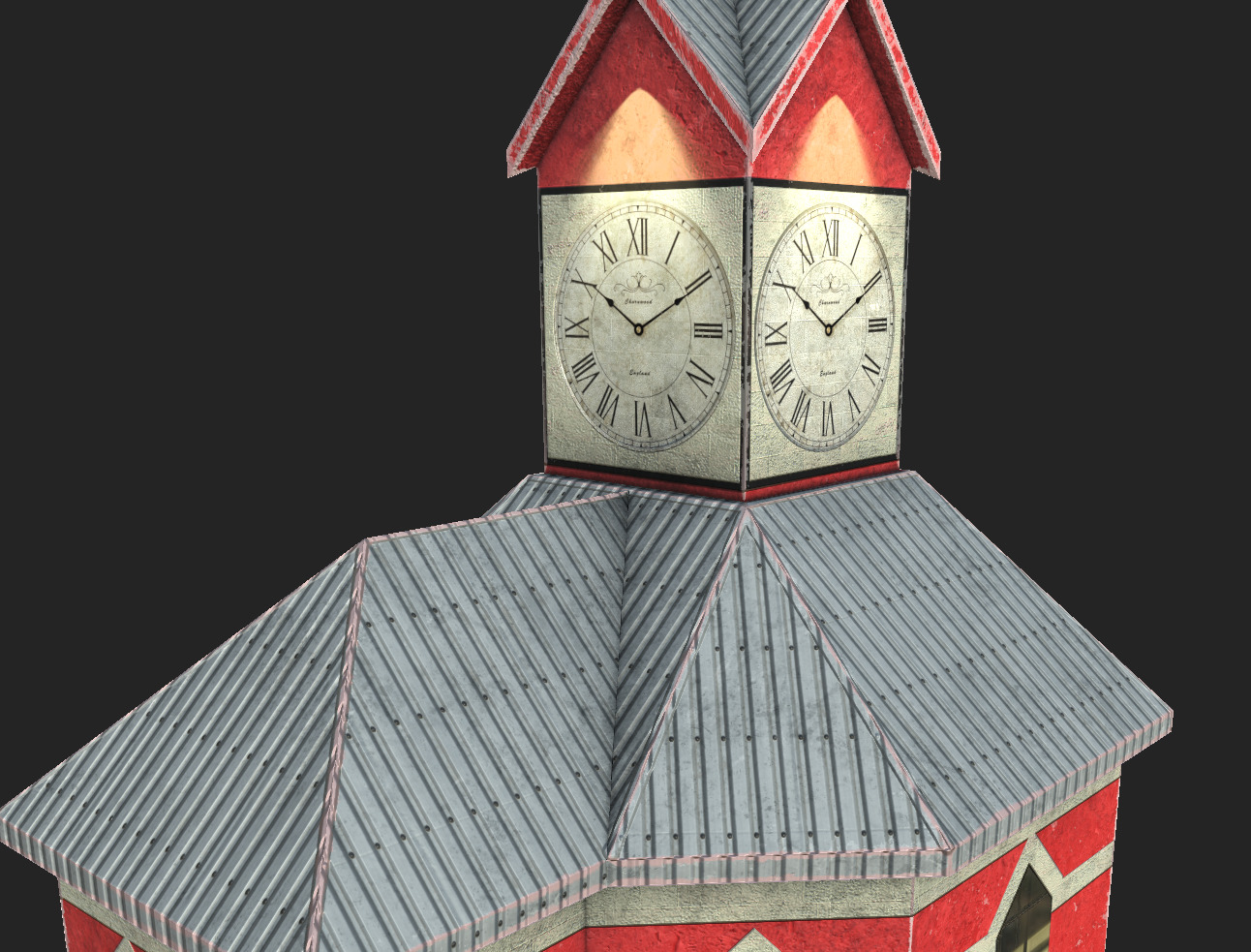 The Clock Tower Low-poly 3D model_9
