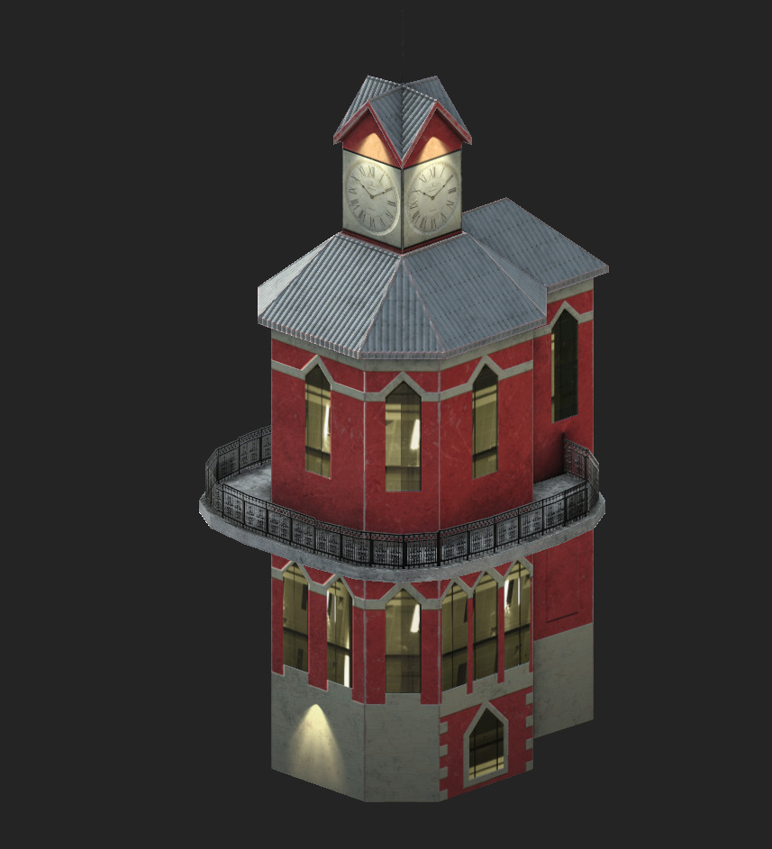 The Clock Tower Low-poly 3D model_2