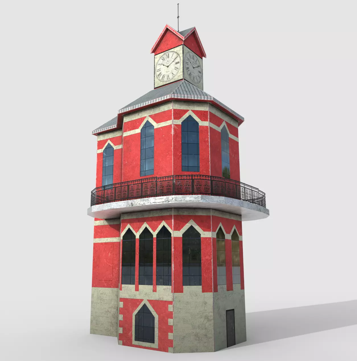 The Clock Tower Low-poly 3D model_0