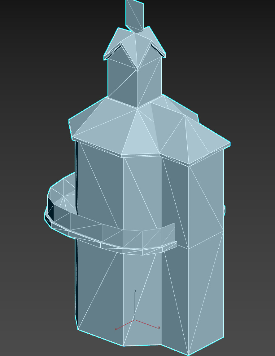 The Clock Tower Low-poly 3D model_19
