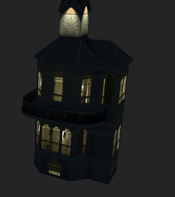 The Clock Tower Low-poly 3D model_13