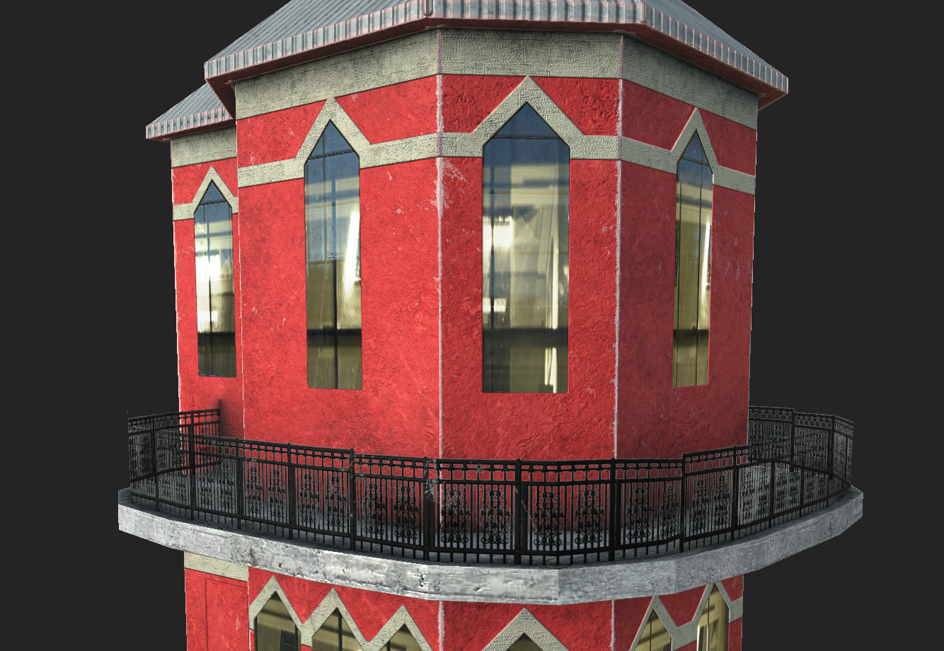 The Clock Tower Low-poly 3D model_10