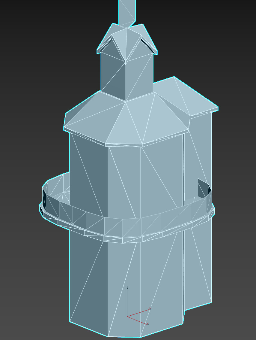 The Clock Tower Low-poly 3D model_18
