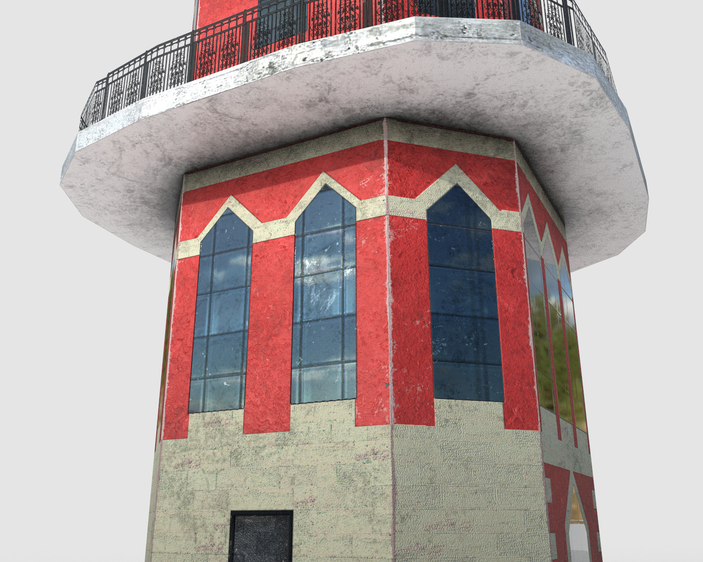 The Clock Tower Low-poly 3D model_1