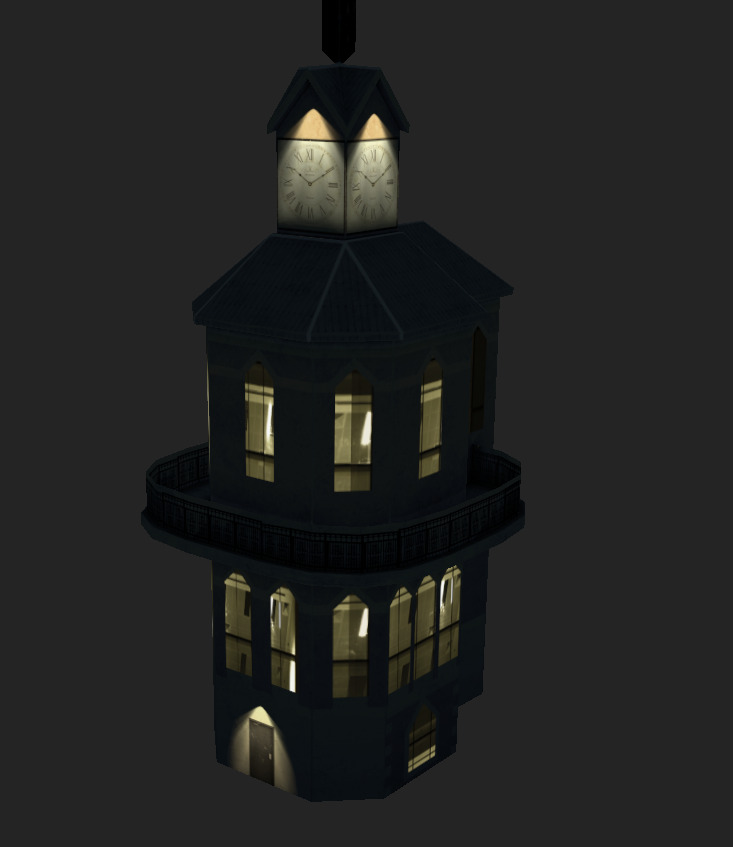 The Clock Tower Low-poly 3D model_12