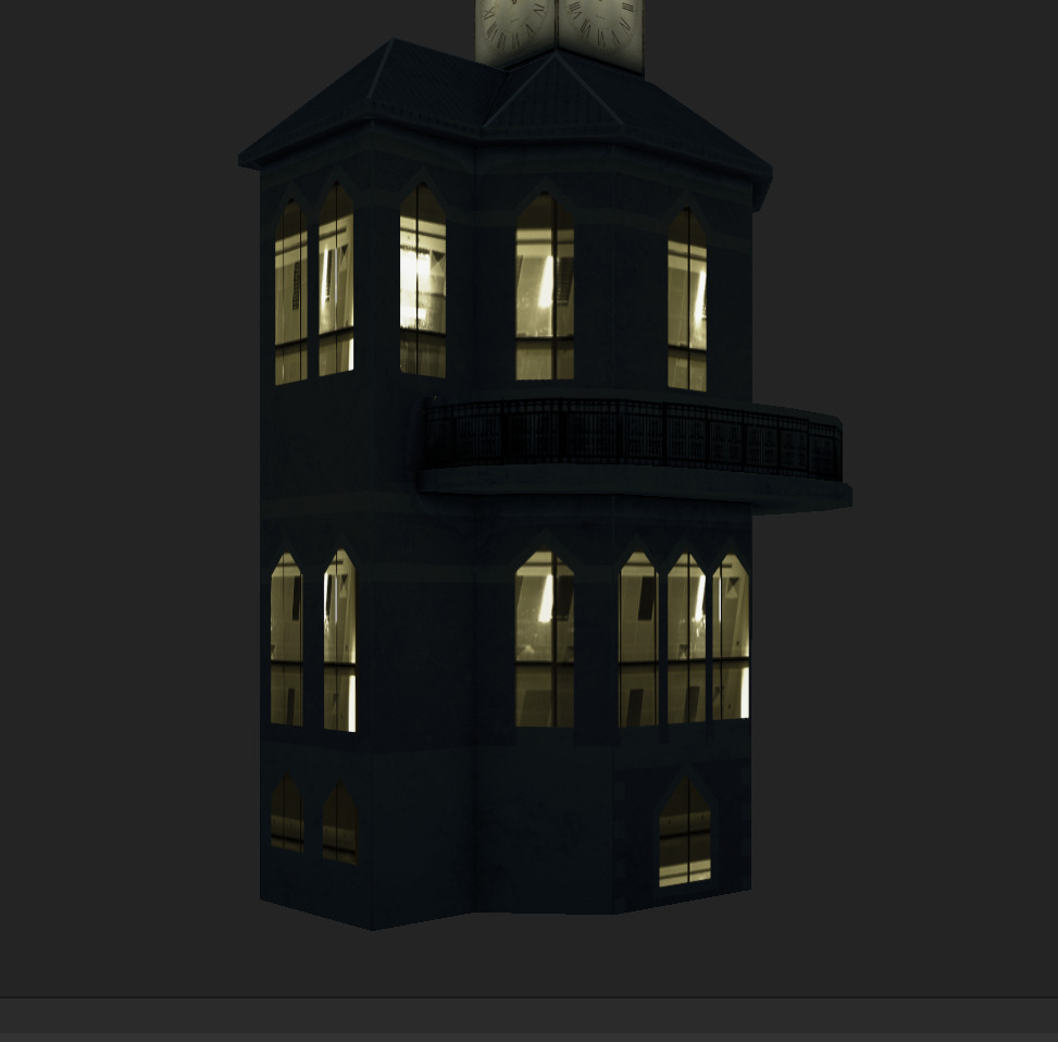 The Clock Tower Low-poly 3D model_14
