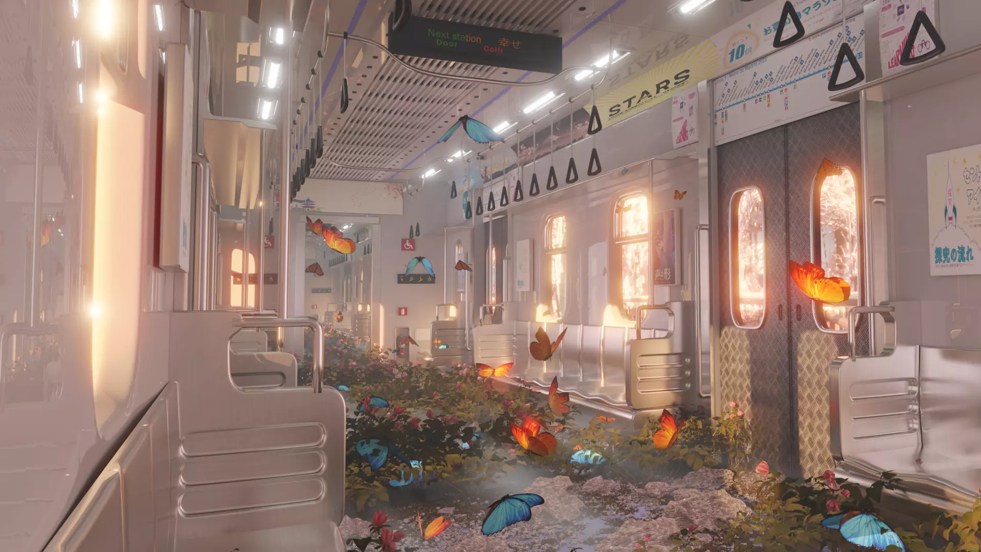 Blossom Subway Scene Spring-Themed 3D model